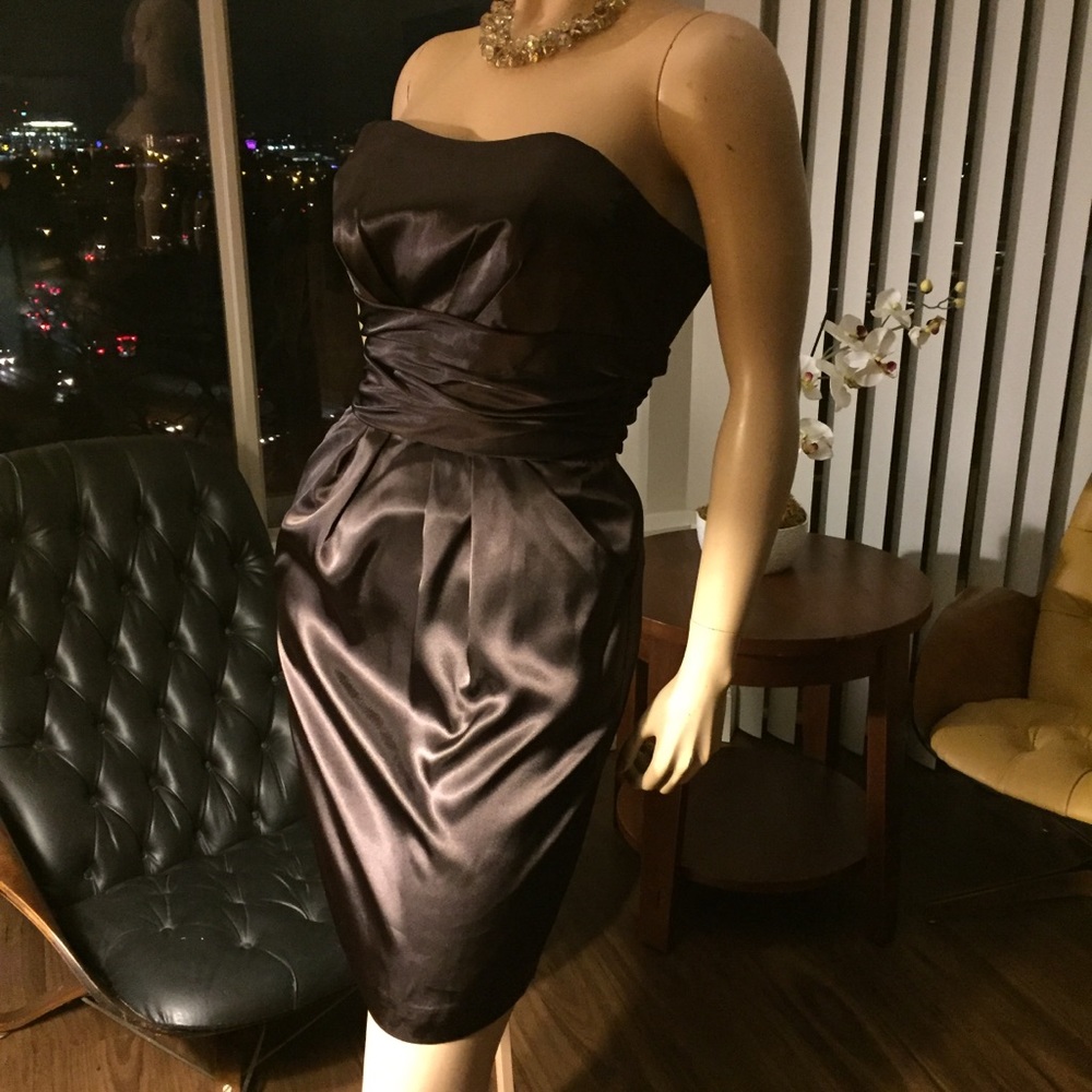 Brown Satin Cocktail Dress 💫Final Sale💥